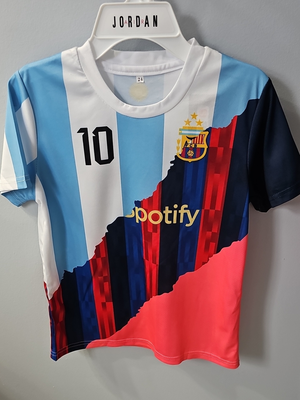 Messi #10 Tribute Design Kids Soccer Spain, Argentina, Miami Sz 24